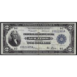 1918 $2 Federal Reserve Bank Note New York