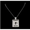 Image 2 : 14KT-18KT White Gold 3.50ctw Diamond Pendant with Chain