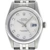 Image 1 : Mens Rolex 36mm Stainless Steel Silver Diamond Datejust Wristwatch