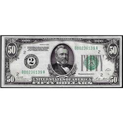 1928A $50 Federal Reserve Note New York