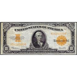 1922 $10 Gold Certificate Note