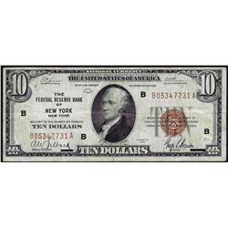 1929 $10 Federal Reserve Bank of New York National Currency Note