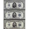 Image 1 : Lot of (3) 1934 $5 Silver Certificate Notes