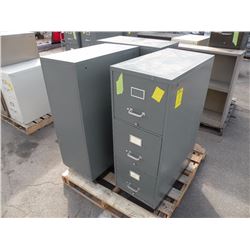 3  3-drawer metal file cabinets