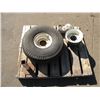 Image 1 : pallet w/tire & rim & misc