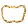 Image 1 : NECKLACE:  [1] 18KYG Cuban link chain necklace with a box clasp and the initials CVL; the chain and 