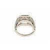 Image 3 : RING:  [1] Platinum ring set with a cut cornered rectangular modified brilliant (radiant) cut diamon