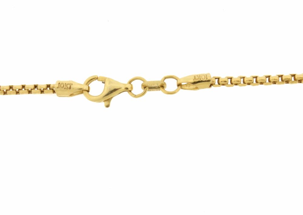 NECKLACE: [1] 10KYG round box chain necklace, 26''s, 4.0 grams; and [1 ...