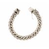 Image 2 : BRACELET:  [1] 14KWG Cuban link bracelet set with 312 round diamonds, approx. 15.00 cttw., good/ H/I