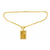 Image 1 : NECKLACE: [1] 22kt yellow gold fancy chain link necklace with 22kt pendant; Pendant design features 