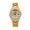 Image 2 : ROLEX: Men's 18ky Rolex Oyster Perpetual Day Date President watch; Mother of pearl face; (10) SC dia