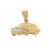 Image 1 : PENDANT: Men's 14ky automobile motif pendant; 3.1'' tall (incl. bail) x 3.95'' long; 204.19 grams.
