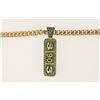 Image 2 : NECKLACE: [1] 14KYG Cuban link chain necklace, 26'', 46.6 grams; and [1] 10KY & WG custom pendant wi