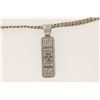 Image 3 : NECKLACE: [1] 10KWG Cuban link chain necklace, 28 1/2''s, 58.6 grams; and [1] 9-10KWG custom pendant