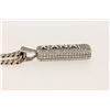 Image 4 : NECKLACE: [1] 10KWG Cuban link chain necklace, 28 1/2''s, 58.6 grams; and [1] 9-10KWG custom pendant