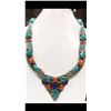 Image 1 : Tibet Hand Made Turquoise, Coral, Lapis Lazuli Necklace