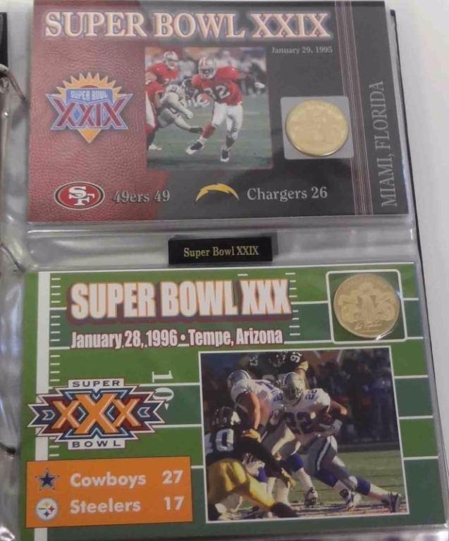 NFL FOOTBALL SUPER BOWL FLIP COIN COLLECTION