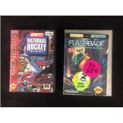 SEGA GENESIS NATIONAL HOCKEY NIGHT & FLASHBACK (VIDEO GAMES)