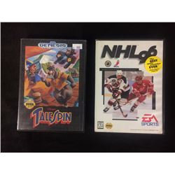 SEGA GENESIS TALE SPIN & SEGA NHL 96 (VIDEO GAMES)