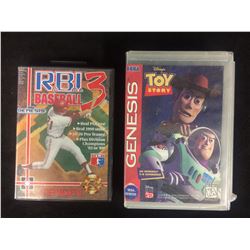 SEGA GENESIS RBI 3 BASEBALL & TOY STORY (VIDEO GAMES)