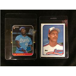 BO JACKSON & RANDY JOHNSON BASEBALL TRADING CARDS