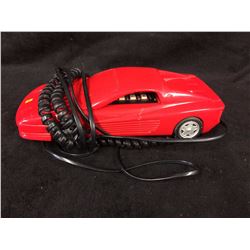Vintage Red Ferrari Testarossa Telephone Dialtone Landline Push Button Race Car