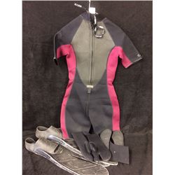 SCUBA DIVING WET SUIT W/ FLIPPERS