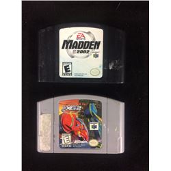 NINTENDO 64 VIDEO GAME LOT (MADDEN 2002, XG2)