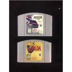 NINTENDO 64 VIDEO GAME LOT (NASCAR 99, ZELDO OCARINA OF TIME)