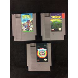 NINTENDO VIDEO GAME LOT (PLAY ACTION FOOTBALL, STAR TROPICS, TINY TOON)