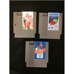 NINTENDO VIDEO GAME LOT (HOOPS, BLACK BASS, ICE HOCKEY)