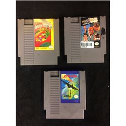 NINTENDO VIDEO GAME LOT (BURN FIGHTER, WRESTLEMANIA, STEALTH)