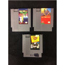 NINTENDO VIDEO GAME LOT (CASTLE OF DRAGON, LEGACY WIZARD, WIN LOSE OR DRAW)