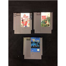 NINTENDO VIDEO GAME LOT (HOOPS, RACKET ATTACK, MILON'S SECRET CASTLE)