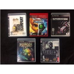 PS3 VIDEO GAME LOT (RIDDICK, SUPER BIKE, BIOSHOCK 2 & MORE...)