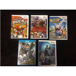 Wii VIDEO GAME LOT (MONSTER BUCK HUNTER, BIG GAME HUNTER, RESIDENT EVIL & MORE...)