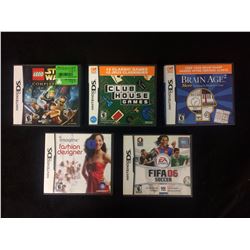 NINTENDO DS VIDEO GAME LOT (LEGO STAR WARS, FIFA 06, BRAIN AGE 2 & MORE...)