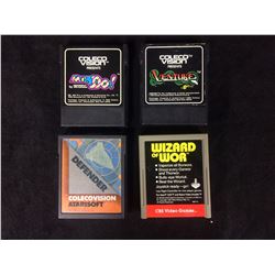 COLECO VISION VIDEO GAME LOT (MR. DO, VENTURE, DEFENDER, WIZARD OF WOR)