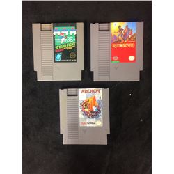 NINTENDO VIDEO GAME LOT (10 YARD FIGHT, LEGACY OF THE WIZARD, ARCHON)