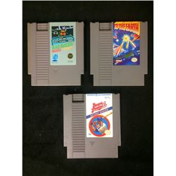 NINTENDO VIDEO GAME LOT (RAD RACER, TO THE EARTH, BASES LOADED II)