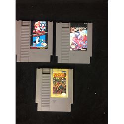 NINTENDO VIDEO GAME LOT (MARIO BROS/ DUCK HUNT, DEFENDER OF THE CROWN, P.O.W)