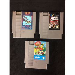 NINTENDO VIDEO GAME LOT (1942,MTV REMOTE CONTROL, THE SIMPSONS BART VS SPACE MUTANTS)