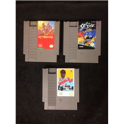 NINTENDO VIDEO GAME LOT (LEGACY OF THE WIZARD, SKI OR DIE, WORLD GP)