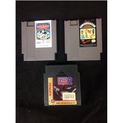 NINTENDO VIDEO GAME LOT (MONOPOLY, CONCENTRATION, RBI BASEBALL 2)
