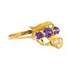 Image 1 : 0.40 ctw Amethyst and White Crystal Ring - 14KT Yellow Gold