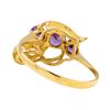 Image 3 : 0.40 ctw Amethyst and White Crystal Ring - 14KT Yellow Gold