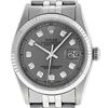 Image 1 : Rolex Mens 36mm Stainless Steel Slate Grey Diamond Datejust Wristwatch