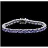 Image 1 : 14.70 ctw Tanzanite Bracelet - 14KT White Gold