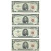 Image 1 : 1963 $5 Fine Red Seal Bill Lot of 4