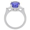 Image 4 : 5.56 ctw Tanzanite and Diamond Ring - 18KT White Gold